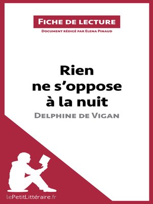 cover image of Rien ne s'oppose à la nuit de Delphine de Vigan (Fiche de lecture)